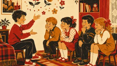 Дети играют в «Я садовником родился» в комнате